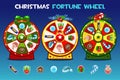 Cartoon Three christmas roulette options. Holiday icons, vector Game assets, GUI active, UI Royalty Free Stock Photo