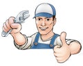 Cartoon thumbs up mechanic or plumber