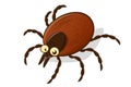 Vector illustration of a funny cartoon tick Royalty Free Stock Photo