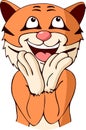 Cartoon tiger cheer Royalty Free Stock Photo