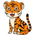 Cartoon tiger isolated on white background Royalty Free Stock Photo