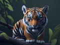 Cartoon Tiger in a tree Royalty Free Stock Photo