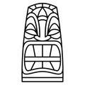 Cartoon Tiki Idol Isolated On White Background