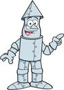 Cartoon tin man pointing. Royalty Free Stock Photo