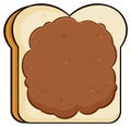 Cartoon Toast Bread Slice With Peanut Butter