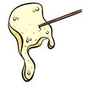 A Cartoon Toasted Melting Marshmallow on a Stick Vector Illustration Royalty Free Stock Photo
