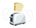 Cartoon toaster with a toast