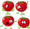 Cartoon tomato with many expression, hand and leg
