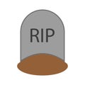 cartoon tombstone. Ancient stone. Vector illustration.