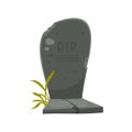 Cartoon Tombstone With RIP Illustration of a funny cartoon halloween tombstone for graveyard landscape with rest in