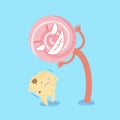 Cartoon tooth decay with lollipop