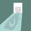 Cartoon tooth with question mark Royalty Free Stock Photo