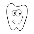 Cartoon tooth vector illustration.Smiling tooth Royalty Free Stock Photo