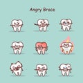 Cartoon tooth wear brace Royalty Free Stock Photo