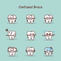 Cartoon tooth wear brace Royalty Free Stock Photo