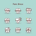 Cartoon tooth wear brace Royalty Free Stock Photo