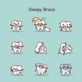 Cartoon tooth wear brace Royalty Free Stock Photo