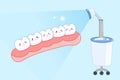 Cartoon tooth with whiten concep