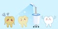 Cartoon tooth with whiten concept Royalty Free Stock Photo