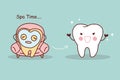 Cartoon tooth whiten concept