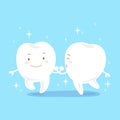 Cartoon tooth with whiten Royalty Free Stock Photo