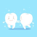 Cartoon tooth with whiten