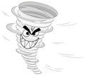 Cartoon tornado on white background