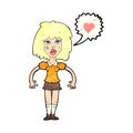 cartoon tough woman in love Royalty Free Stock Photo
