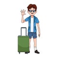 Cartoon tourist with sunglasses design