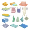 Cartoon towels, bath, kitchen, beach. Bathroom and kitchen