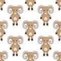 Cartoon toy sheep seamless background