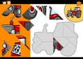 Cartoon tractor jigsaw puzzle game