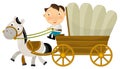 Cartoon traditional carriage - isolated