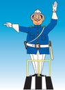 Cartoon traffic policeman Royalty Free Stock Photo
