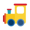 Cartoon train toy object for small children to play, flat style icon Royalty Free Stock Photo