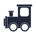 Cartoon train toy object for small children to play, silhouette style icon Royalty Free Stock Photo