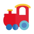 Cartoon train wagon toy object for small children to play, flat style icon Royalty Free Stock Photo