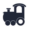Cartoon train wagon toy object for small children to play, silhouette style icon Royalty Free Stock Photo