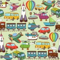 Cartoon transport pattern Royalty Free Stock Photo