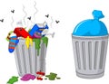 Cartoon trash can Royalty Free Stock Photo