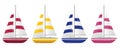 Cartoon travel boat, sailboat collection Royalty Free Stock Photo