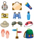 Cartoon travel icons set