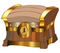 Cartoon Treasure Chest Vector Illustration. Royalty Free Stock Photo