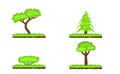 Cartoon Trees and Bushes Set Royalty Free Stock Photo