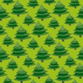 Cartoon Trees Seamless pattern. Christmas tree design. Green pattern for celebration wrapping paper Royalty Free Stock Photo