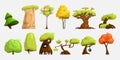 Cartoon trees set on white Royalty Free Stock Photo