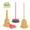 Cartoon trendy cleaning service icons set. Royalty Free Stock Photo