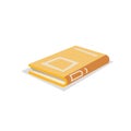 Cartoon trendy design yellow closed book. Library. education and school symbol.