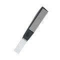 Cartoon trendy metal pin tail comb for multy purposy use icon. Salon and professional fashion accessories vector illustration. Royalty Free Stock Photo