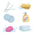 Cartoon trendy simple gradient bath icon set.